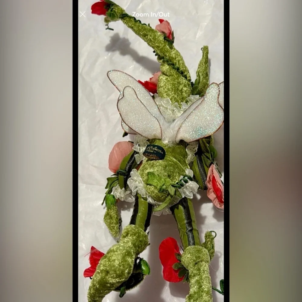 Vintage Mark Roberts fairy Poseable Sweet Pea Fairy Ornament 10”